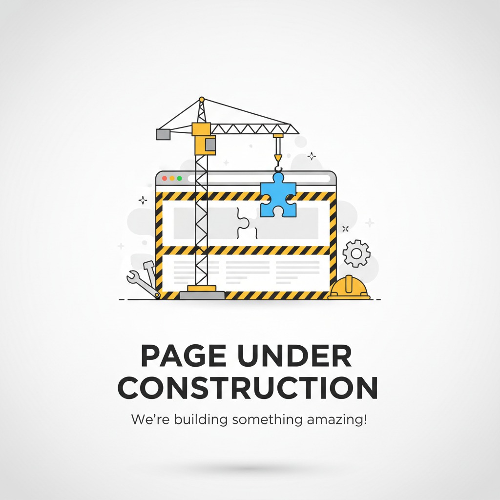 Una gru solleva un pezzo di puzzle per completare la costruzione di una pagina web.